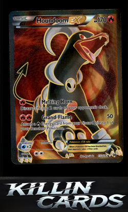 Houndoom EX (Full Art) 153/162 Pokemon Ultra Rare XY - BREAKthrough Card NM - Image 1
