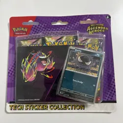 Pokemon Ascended Heroes 3 Pack Tech Sticker Collection Gastly New Sealed - Image 1