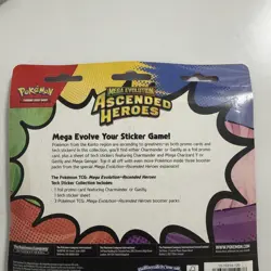 Pokemon Ascended Heroes 3 Pack Tech Sticker Collection Gastly New Sealed - Image 2