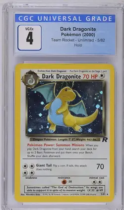 Pokemon 2000 Dark Dragonite Holo Team Rocket #5 CGC 4 - Image 1