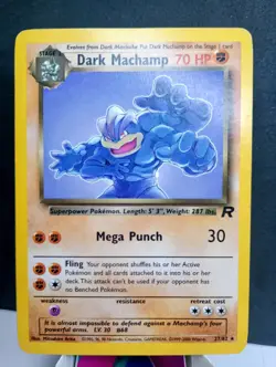 Pokemon TCG: Dark Machamp #27/82 WOTC Team Rocket Unlimited Vintage Rare - Image 1