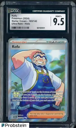 2024 Pokemon Stellar Crown #165/142 Kofu Ultra Rare Holo CGC 9.5 MINT+ - Image 1