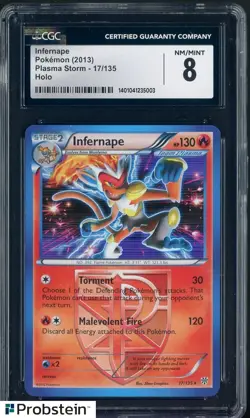 2013 Pokemon Plasma Storm #17/135 Infernape Holo CGC 8 NM-MT - Image 1
