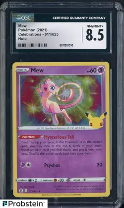 2021 Pokemon Celebrations #011/025 Mew Holo CGC 8.5 NM-MT+ - Image 1