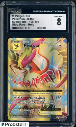 2016 Pokemon Evolutions #105/108 M Pidgeot Ex Ultra Rare Holo CGC 8 NM-MT - Image 1