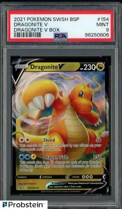 2021 Pokemon SWSH BSP Black Star Promo Dragonite V Box #154 Fragonite V PSA 9 - Image 1