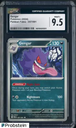 2024 Pokemon Paldean Fates #057/091 Gengar CGC 9.5 MINT+ - Image 1