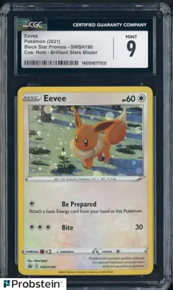 2021 Pokemon BSP Promos SWSH190 Cosmos Holo Brilliant Star Blister Eevee CGC 9 - Image 1