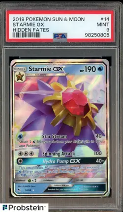 2019 Pokemon Sun & Moon Hidden Fates #14 Starmie Gx PSA 9 MINT - Image 1
