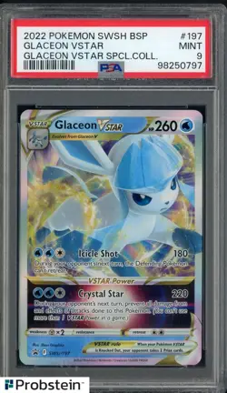 2022 Pokemon SWSH BSP Glaceon Vstar Special Colleciton #197 Glaceon Vstar PSA 9 - Image 1