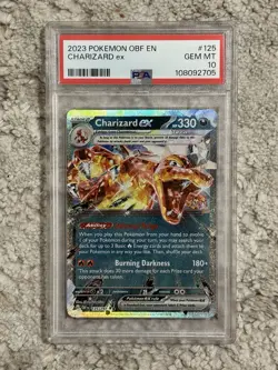 Pokemon 2023 Obsidian Flames Charizard EX PSA 10 #125 - Image 1