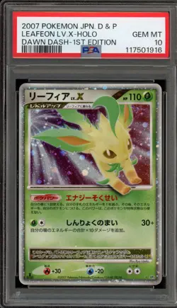 Pokemon Leafeon Lv.X Dawn Dash 1st Edition Japanese Holo Rare PSA 10 Gem Mint - Image 1