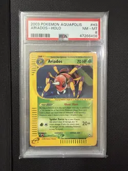 2003 POKEMON AQUAPOLIS ARIADOS HOLO #3 PSA 8 NM-Mint - Image 1