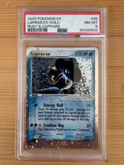 2003 POKEMON EX RUBY & SAPPHIRE #99 LAPRAS EX-HOLO PSA 8 - Image 3