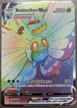Pokemon Butterfree VMAX (Secret) 190/189 Darkness Ablaze Miscut Error/Overcut - Image 1