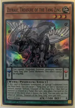 YuGiOh Zefraxi, Treasure of the Yang Zing Super Rare 1st Edition PEVO-EN046 NM - Image 1
