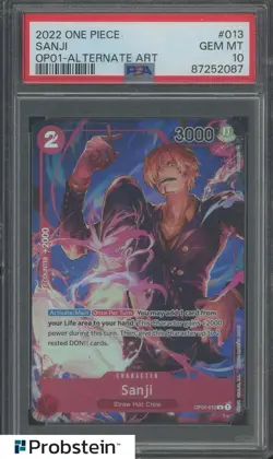 2022 One Piece OP01 #013 Sanji Alternate Art PSA 10 GEM MINT - Image 1