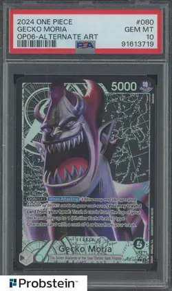 2024 One Piece OP06 #080 Gecko Moria Alternate Art PSA 10 GEM MINT - Image 1