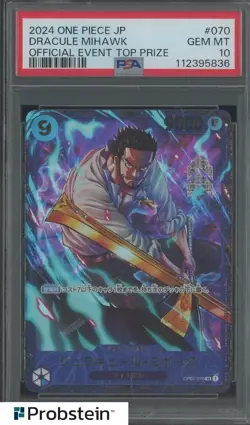2024 One Piece Japanese Official Event Top Prize #070 Dracule Mihawk PSA 10 - Image 1
