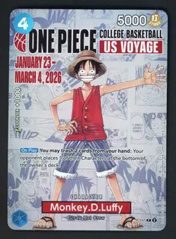 One Piece Promo College Basketball US Voyage #P-055 Monkey D. Luffy - Image 1