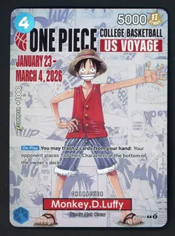 One Piece Promo College Basketball US Voyage #P-055 Monkey D. Luffy - Image 1
