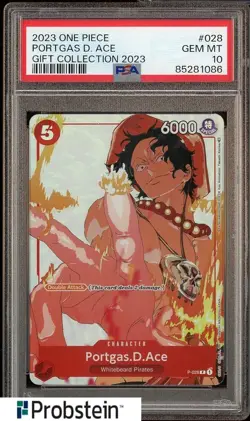 2023 One Piece Gift Collection 2023 #028 Portgas D. Ace PSA 10 GEM MINT - Image 1