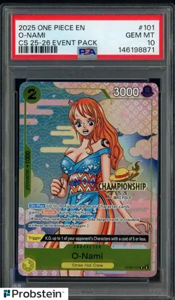 2025 One Piece EN CS 25-26 Event Pack #101 O-Nami PSA 10 GEM MINT - Image 1