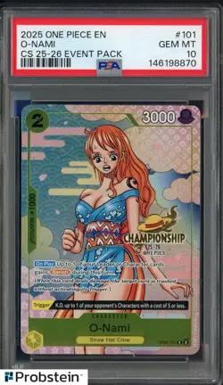 2025 One Piece EN CS 25-26 Event Pack #101 O-Nami PSA 10 GEM MINT - Image 1