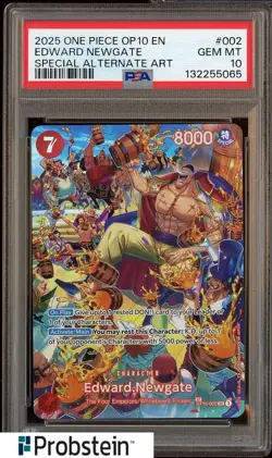 2025 One Piece OP10 EN #002 Edward Newgate Special Alternate Art PSA 10 GEM MINT - Image 1