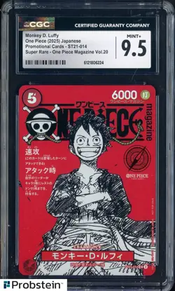 2025 One Piece Japanese ST21 Promo Magazine Vol.20 #014 Monkey D. Luffy CGC 9.5 - Image 1