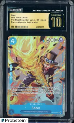 2025 One Piece PC Best Selection Vol.4 #OP10-049 Sabo Parallel CGC 10 PRISTINE - Image 1