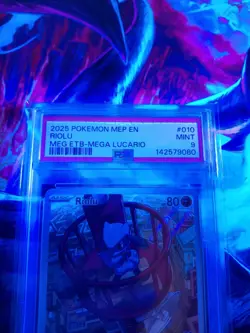 Pokemon Slab PSA 9 Riolu 010 Black Star Promo Mega Evolutions Card - Image 3