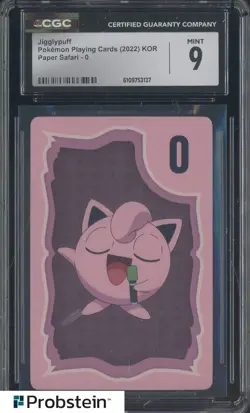 2022 Pokemon Korean Playing Cards Paper Safari 0 Jigglypuff CGC 9 MINT - Image 1