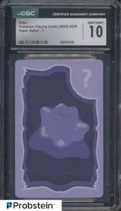 2022 Pokemon Korean Playing Cards Paper Safari U Ditto CGC 10 GEM MINT - Image 1