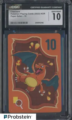 2022 Pokemon Koren Playing Cards Paper Safari 10 Charizard CGC 10 GEM MINT - Image 1