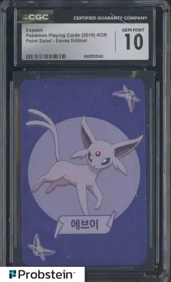 2019 Pokemon Korean Playing Cards Point Salad Eevee Edition Espeon CGC 10 - Image 1
