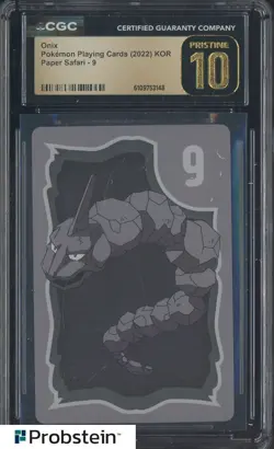 2022 Pokemon Koren Playing Cards Paper Safari 9 Onix CGC 10 PRISTINE - Image 1