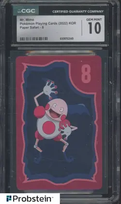 2022 Pokemon Koren Playing Cards Paper Safari 8 Mr. Mime CGC 10 GEM MINT - Image 1