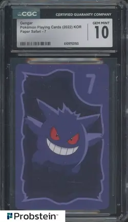 2022 Pokemon Koren Playing Cards Paper Safari 7 Gengar CGC 10 GEM MINT - Image 1