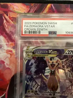 Pokemon TCG Crown Zenith Zeraora VSTAR Holo Rare Card GG43/GG70 PSA 9 - Image 2