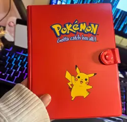 Vintage 1999 Pokemon Pikachu Red Binder TCG Album Snap 30 Page Card Holder EMPTY - Image 1