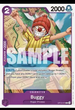 Buggy OP13-072 English R Carrying On His Will One Piece Card Game - Image 1