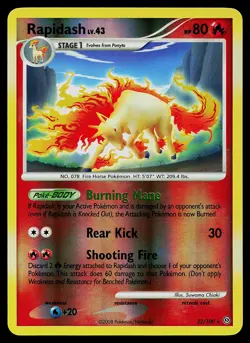 Pokemon Card - Rapidash Stormfront 22/100 Rare Reverse Holo - Image 1