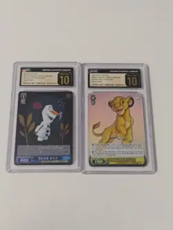 2023 Disney 100 Weiss Schwarz Snowman Olaf & Simba CGC Pristine Graded SR Cards - Image 1