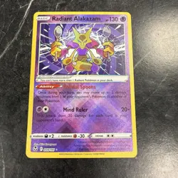 Pokemon TCG Radiant Alakazam 2022 SWSH12 Silver Tempest Holo Card #059/195 - Image 1