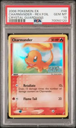 PSA 10 2006 POKEMON EX CRYSTAL GUARDIANS #48 CHARMANDER - REV. FOIL POP 64 - Image 1