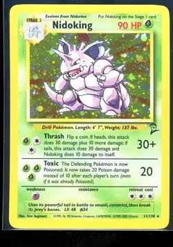 Nidoking - 11/130 - Pokemon Base Set 2 Holo Rare Card WOTC NM - Image 1