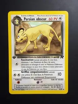 [NM] Pokemon 42/82 Persian Obscur (Dark Persian) 1st Edition French Team Rocket - Image 1