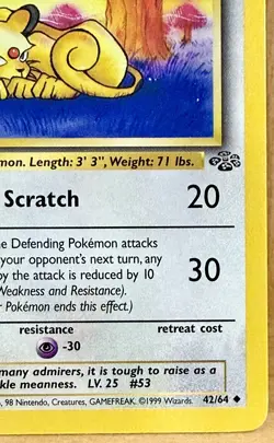 Persian 42/64 Jungle Set 1st Edition Uncommon 1999 Vintage Pokemon TCG - Image 4