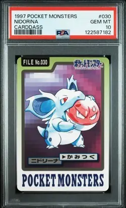 PSA 10 JAPANESE POKEMON BANDAI CARDDASS NIDORINA #030 1997 for user - Image 1